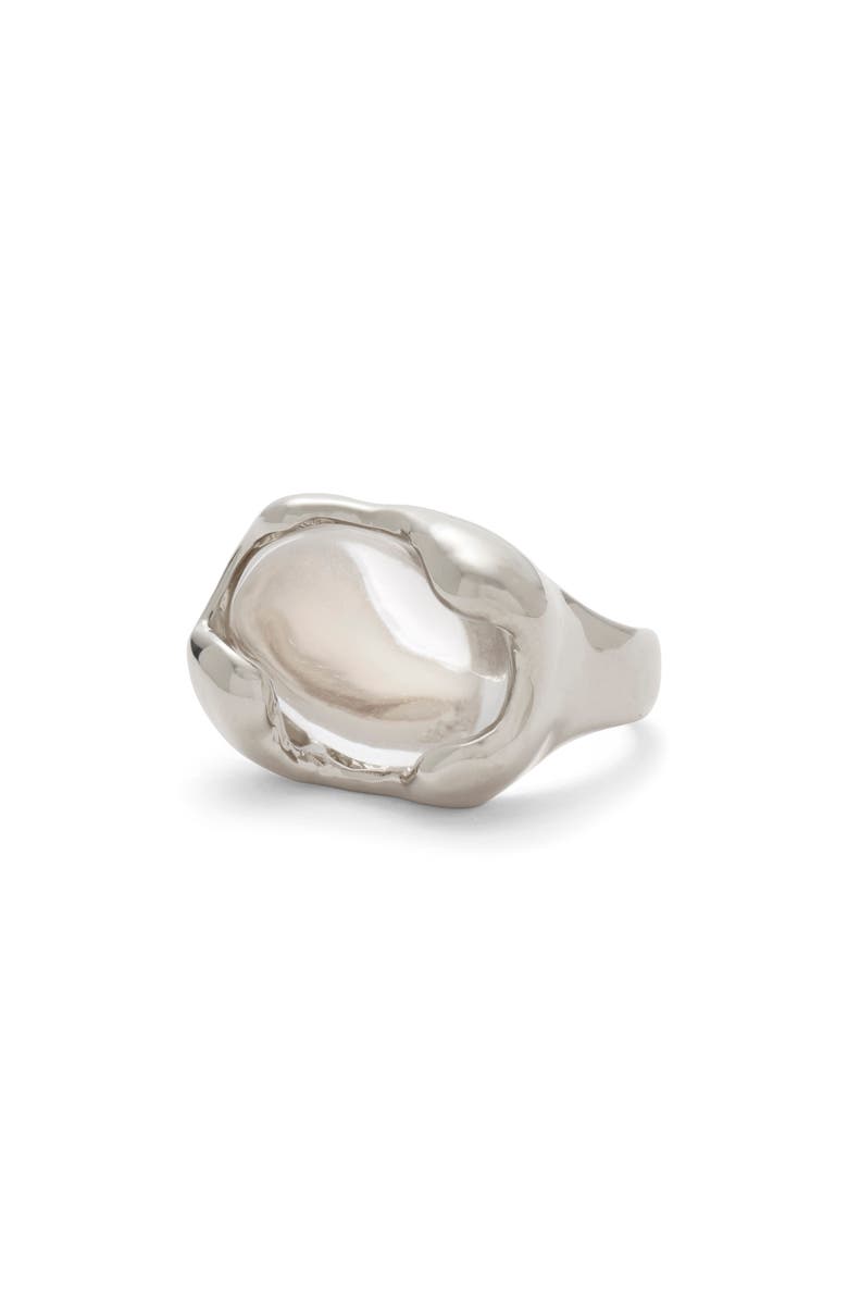 Lady Grey Quartz Cove Ring, Main, color, Silver