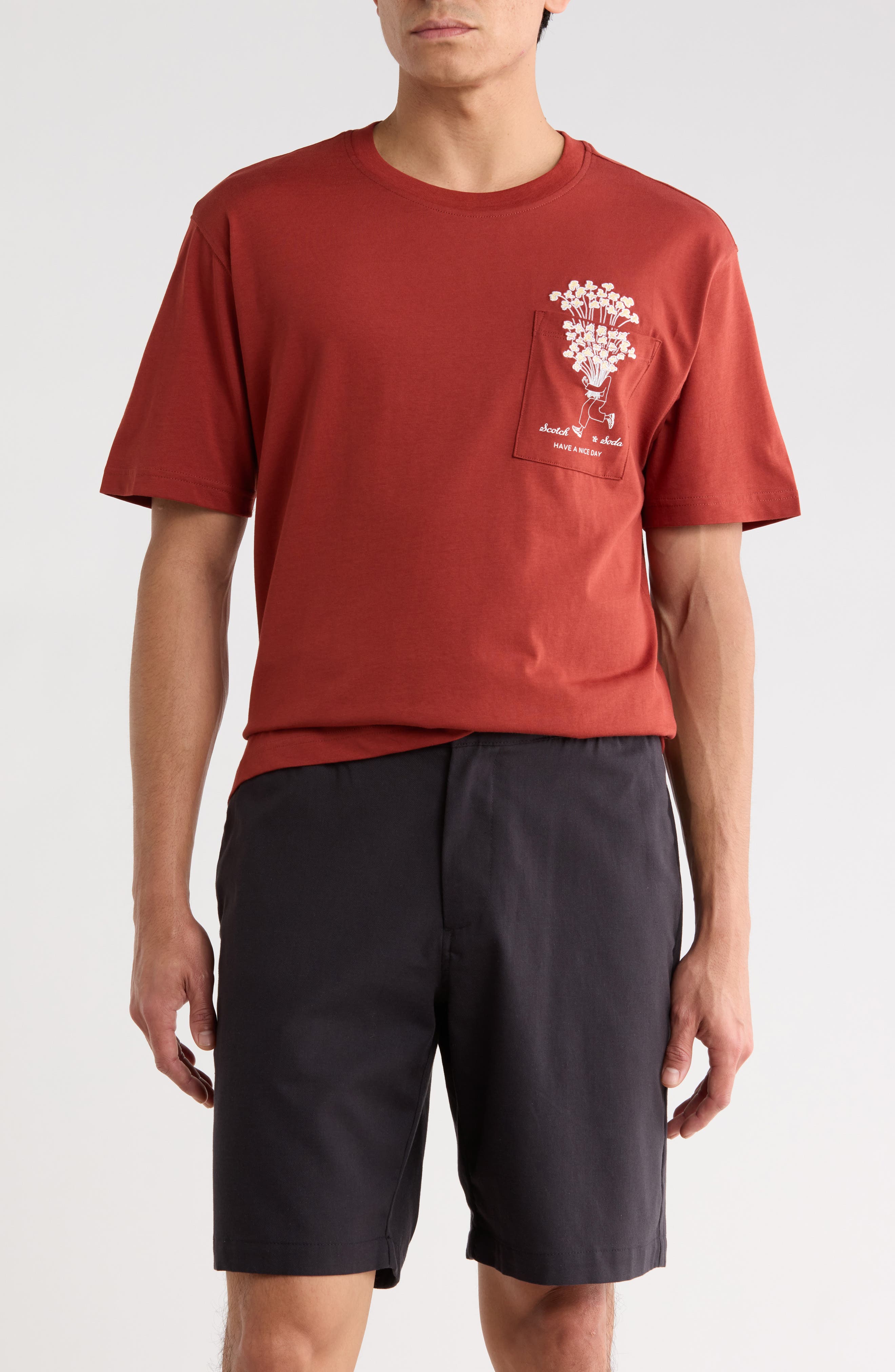 Scotch & Soda Flower Pocket Graphic T-Shirt