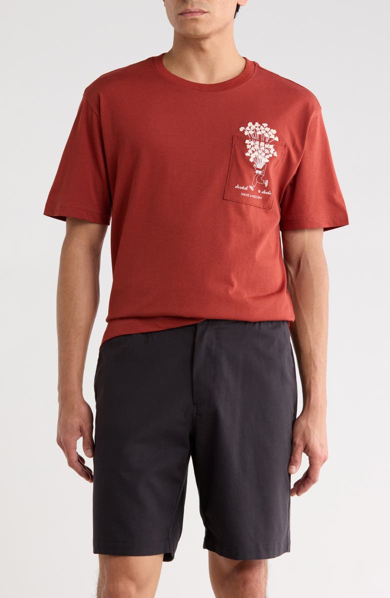 Scotch & Soda Flower Pocket Graphic T-Shirt, Main, color, 