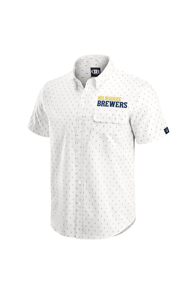 Men's Darius Rucker Collection by Fanatics  Cream Milwaukee Brewers Printed Button-Down Shirt, Alternate, color, Cream