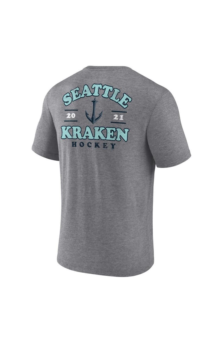 FANATICS Men's Fanatics  Heather Gray Seattle Kraken Winger Tri-Blend T-Shirt, Alternate, color, Heather Gray