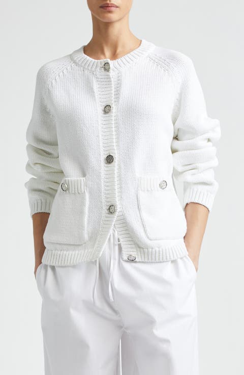 Hammered Button Organic Cotton Cardigan