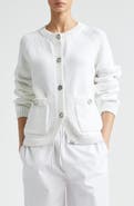 TOTEME Hammered Button Organic Cotton Cardigan