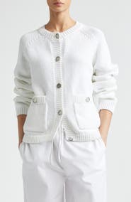 TOTEME Hammered Button Organic Cotton Cardigan