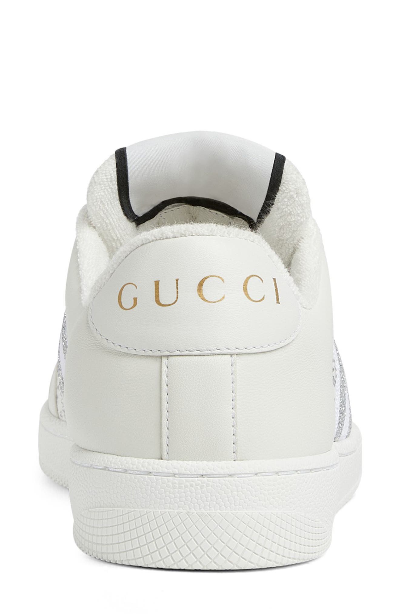 Gucci Screener Sneaker, Alternate, color, White/ Silver