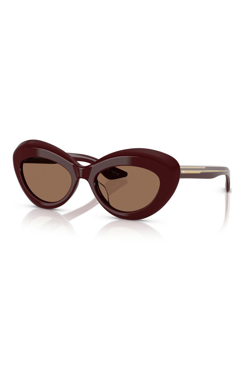 x KHAITE 1968C 53mm Oval Sunglasses, Alternate, color, BURGUNDY