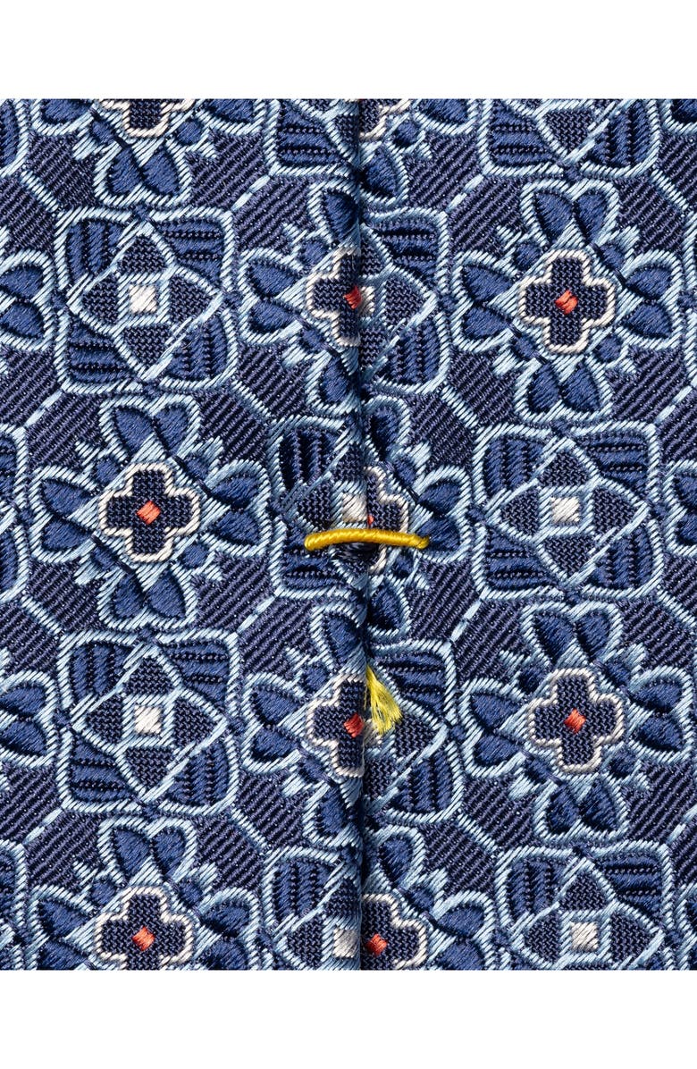 Eton Floral Silk Tie, Alternate, color, Dark Blue
