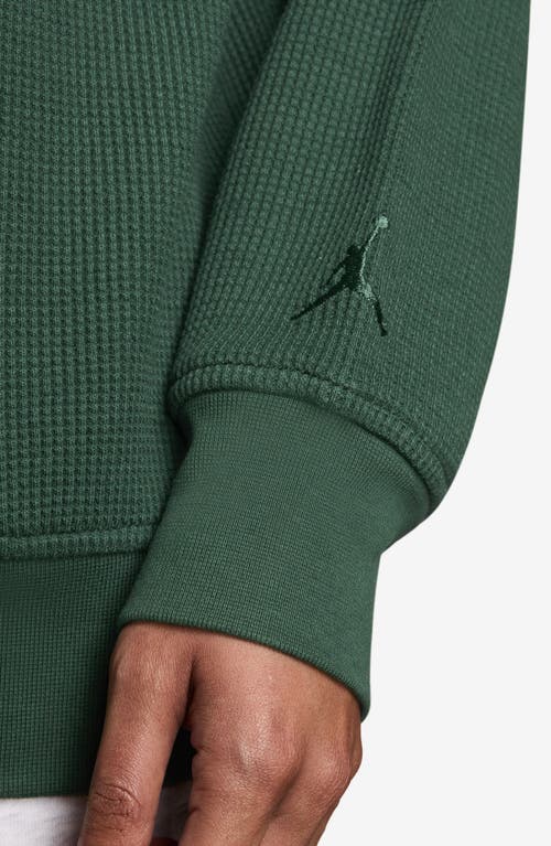Jordan Flight Long Sleeve Waffle Knit Top In Green
