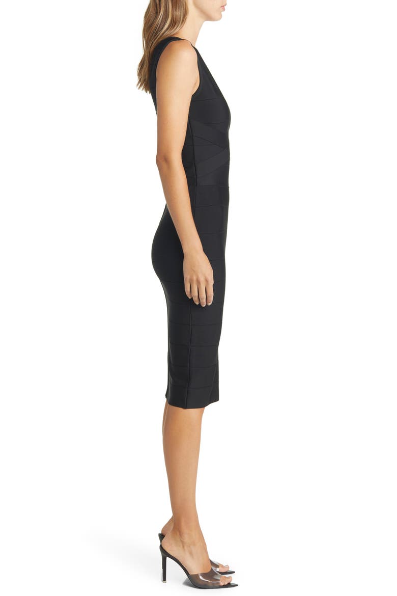 V-Neck Bandage Midi Dress, Alternate, color, BLACK