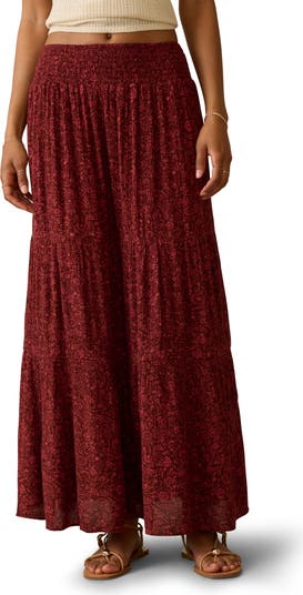 In the Palms Tiered Cotton Maxi Skirt