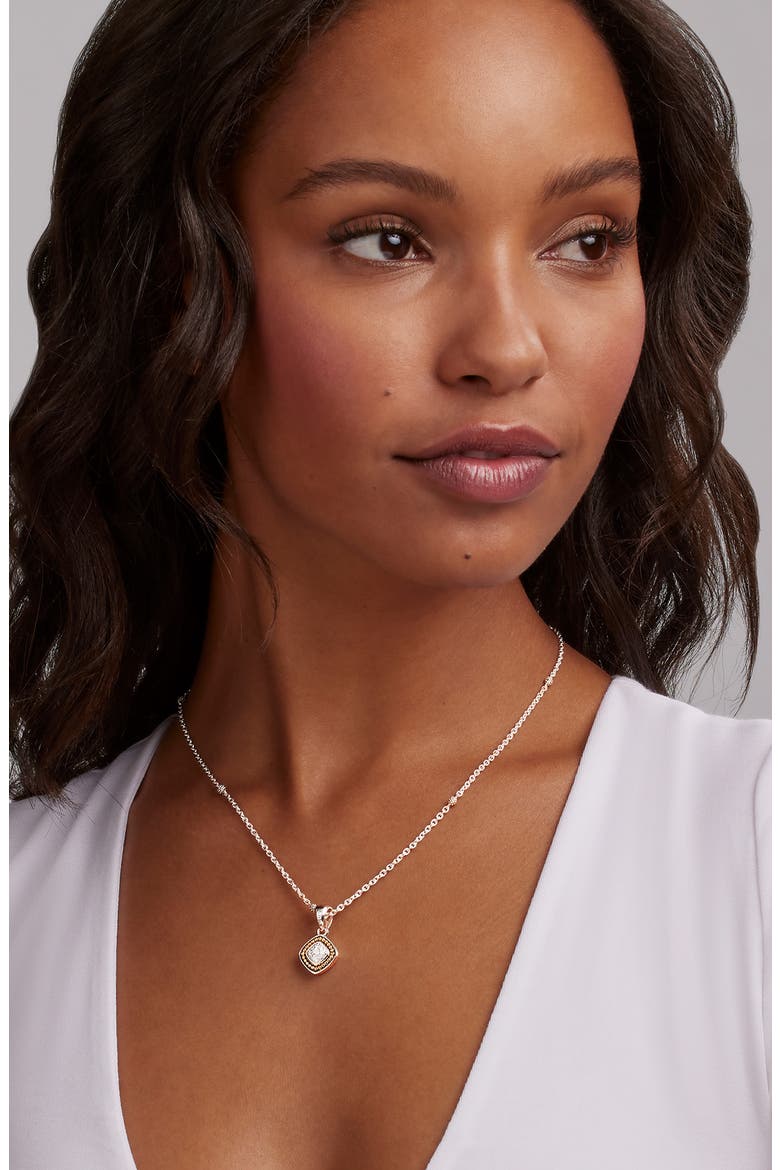 Rittenhouse Diamond Pavé Pendant Necklace , Alternate, color, SILVER