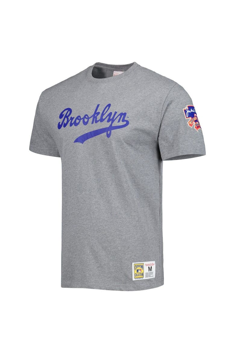 Men's Mitchell & Ness Jackie Robinson Gray Brooklyn Dodgers Cooperstown Collection Legends T-Shirt, Alternate, color, Gray