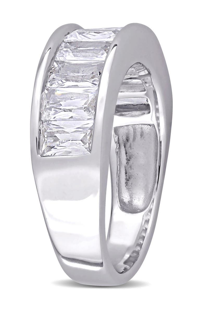 DELMAR Sterling Silver Baguette Cut Created White Sapphire Ring, Alternate, color, White