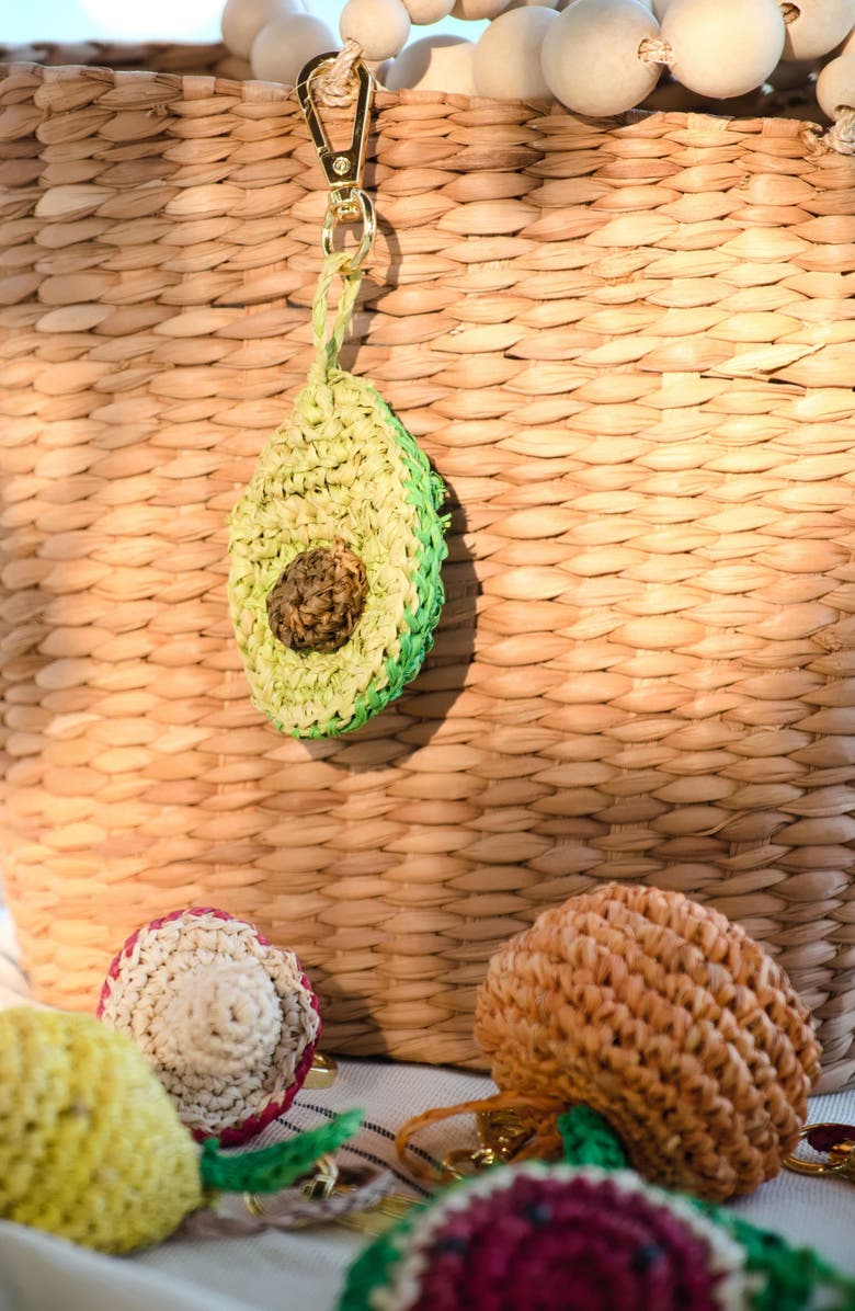 LIKHA Avocado Raffia Bag Charm, Alternate, color, Green