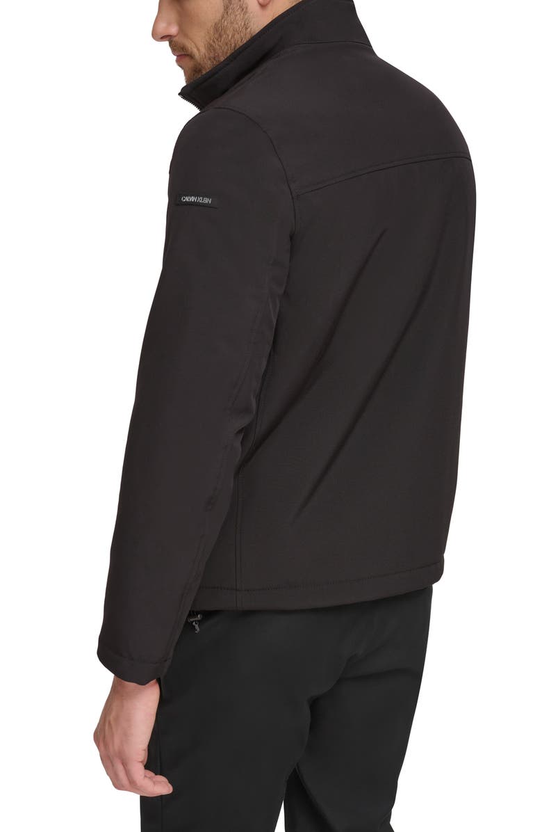 Calvin Klein Faux Shearling Lined Soft Shell Jacket, Alternate, color, Black