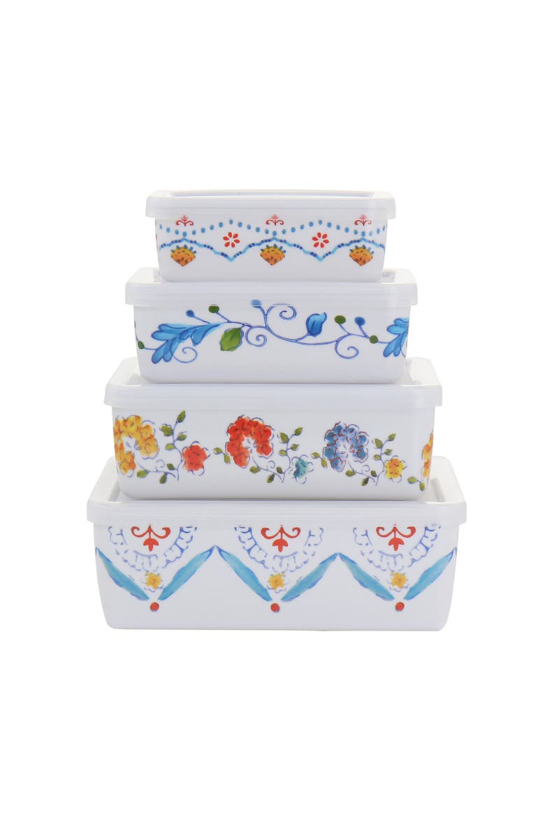 8 Piece Anaya Rectangular Nesting Food Storage Set, Main, color, Multi