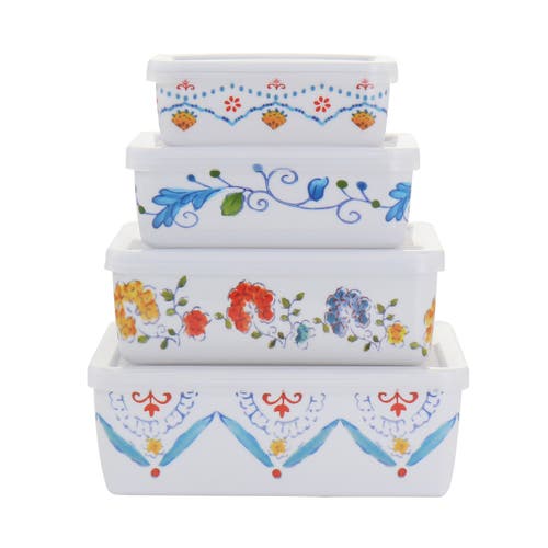 Gibson Home 8 Piece Anaya Rectangular Nesting Food Storage Set In Multi