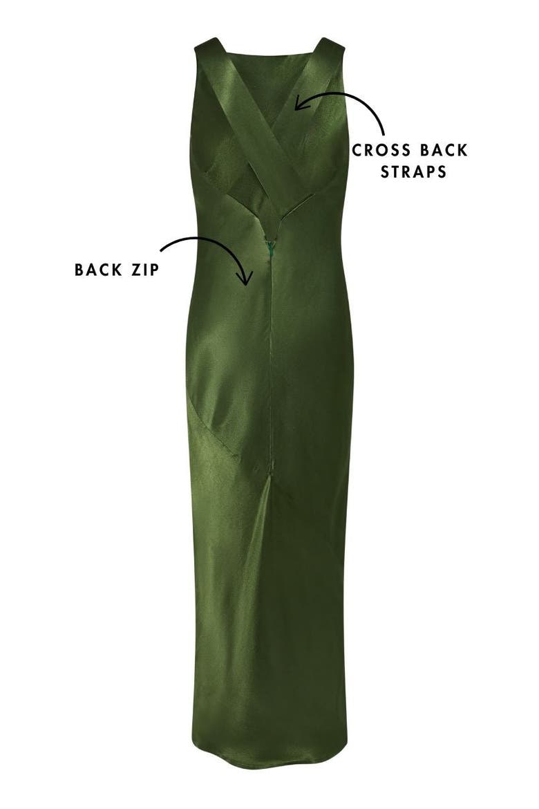 Paris Cross Back Dress, Alternate, color, Olive Green