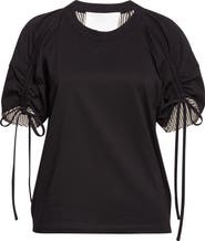 3.1 Phillip Lim Mixed Media Puff Sleeve T-Shirt