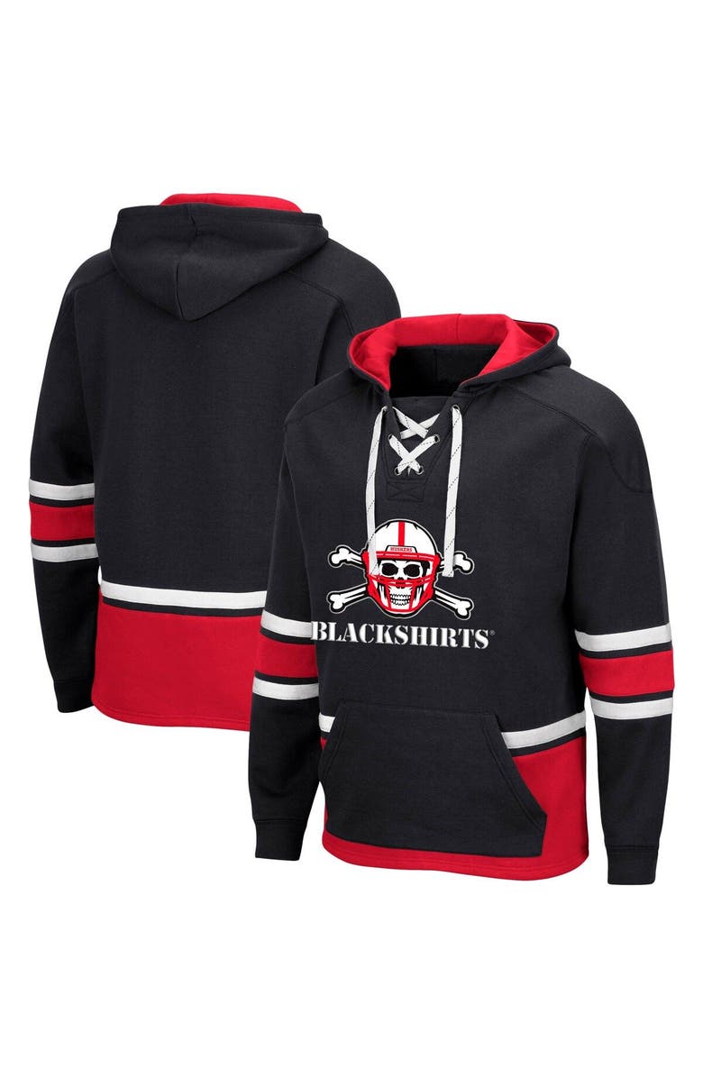 COLOSSEUM Men's Colosseum Black Nebraska Huskers Lace Up 3.0 Pullover Hoodie, Main, color, Black