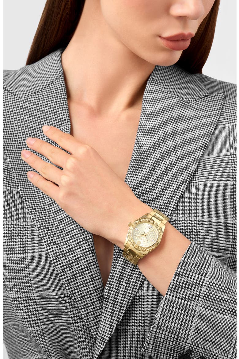 Icon Chain Bracelet Watch, 36mm, Alternate, color, IP YELLOW GOLD