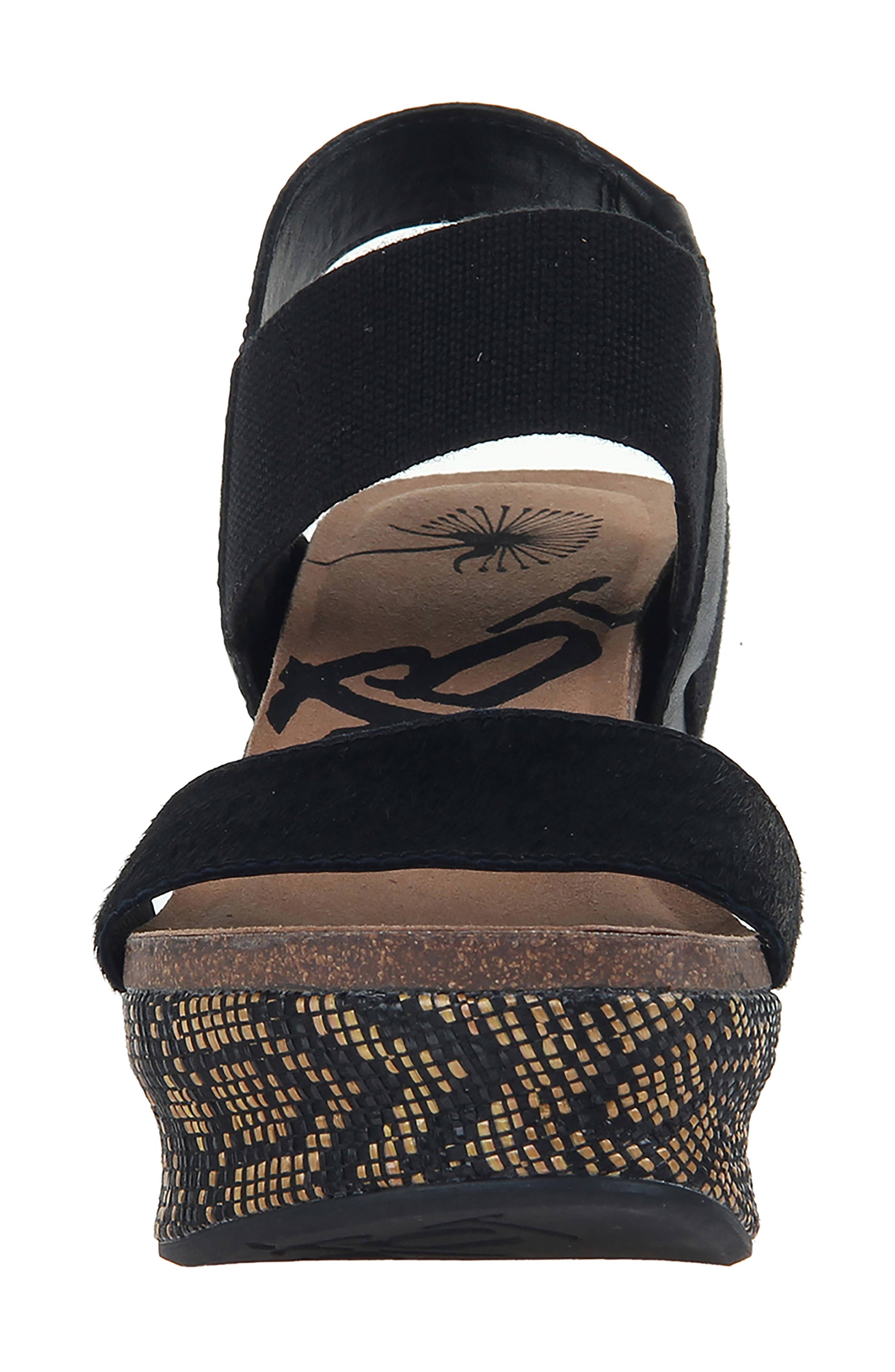 'Bushnell' Wedge Sandal, Alternate, color, BLACK JUTE / CALF HAIR