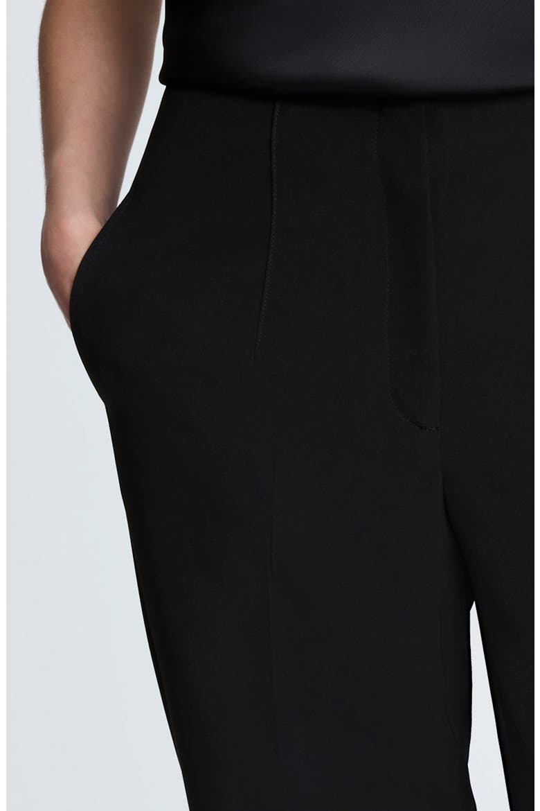 Luxe Twill Straight Leg Pants, Alternate, color, BLACK