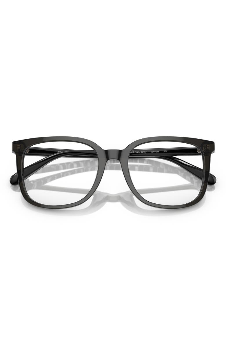COACH 54mm Square Optical Glasses, Alternate, color, Transparent Dark Grey / Demo