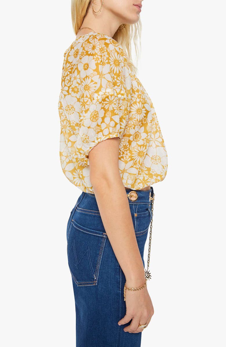 MOTHER The Party in the Back Floral Cotton Crop Top, Alternate, color, Floral Notes