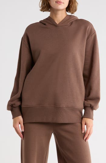 Z By Zella Feather Fleece Oversize Hoodie In Brown