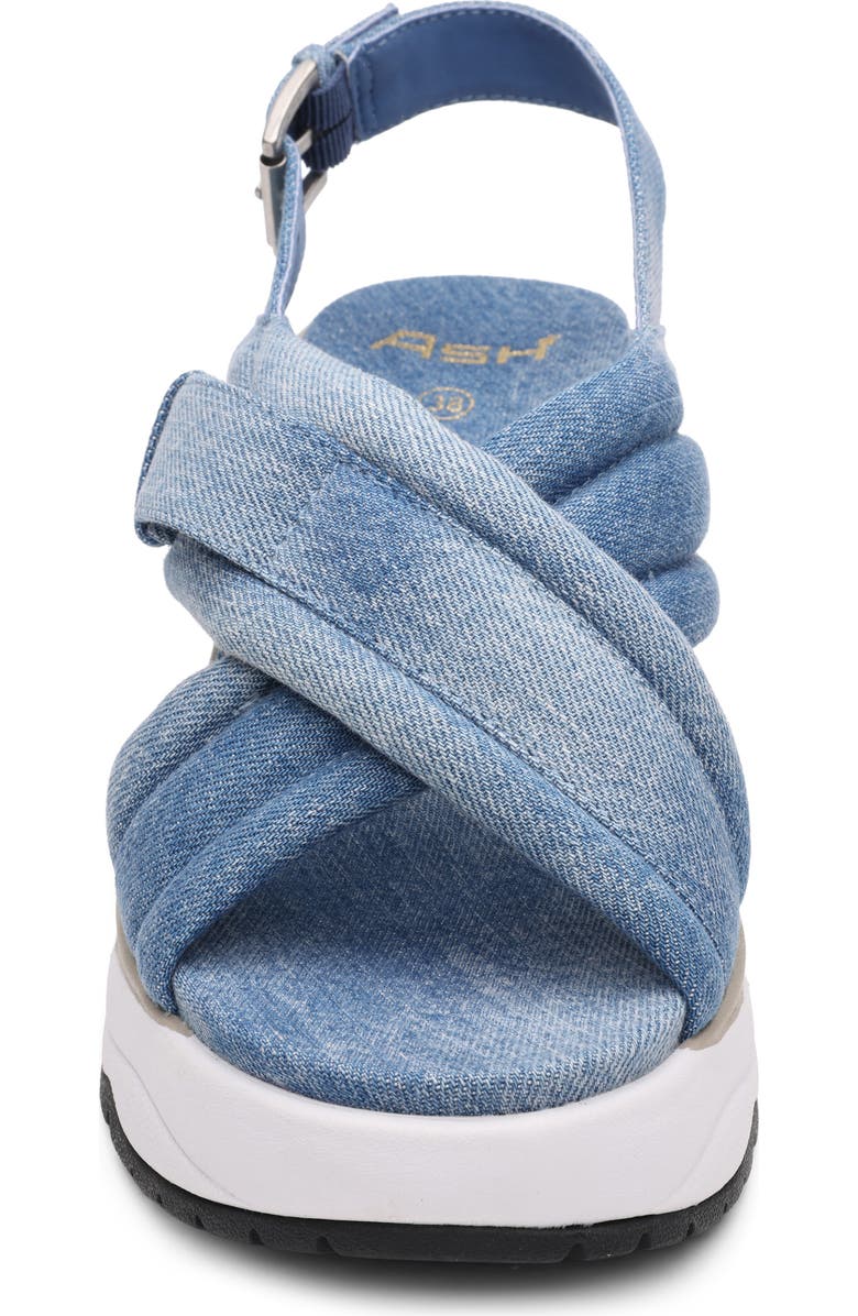 Ash Delia Slingback Denim Wedge Sandal, Alternate, color, Dark Blue