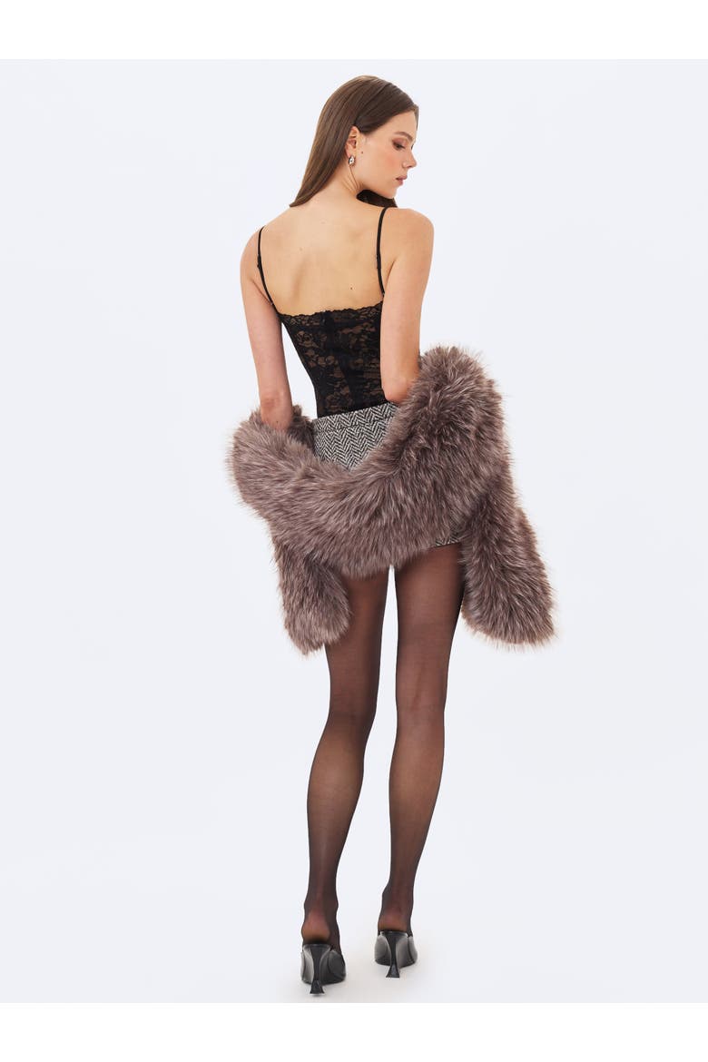 Venetia Lace Plunging Bodysuit, Alternate, color, Black