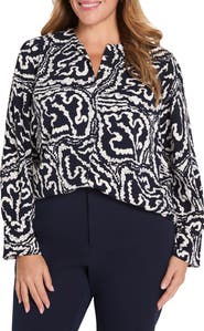 NIC+ZOE Leaf Print Crepe Top