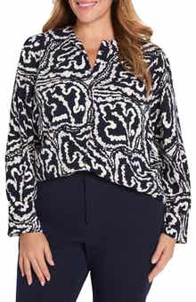 NIC+ZOE Leaf Print Crepe Top