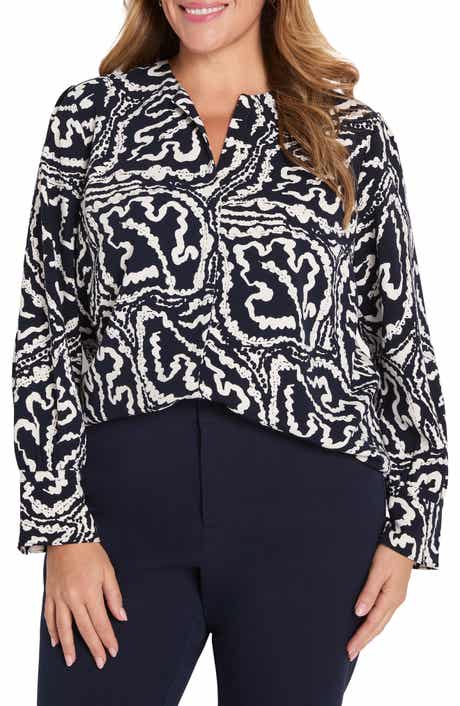NIC+ZOE Leaf Print Crepe Top