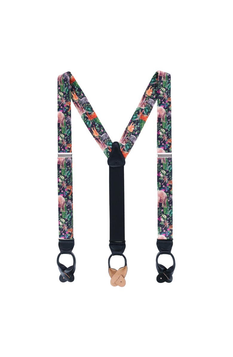 Trafalgar Animal Safari Silk Button End Suspenders, Alternate, color,