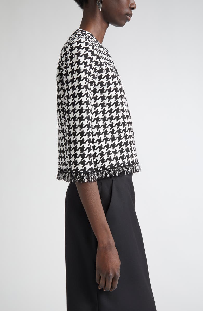 McQueen Houndstooth Check Cardigan, Alternate, color, Black/ Ivory