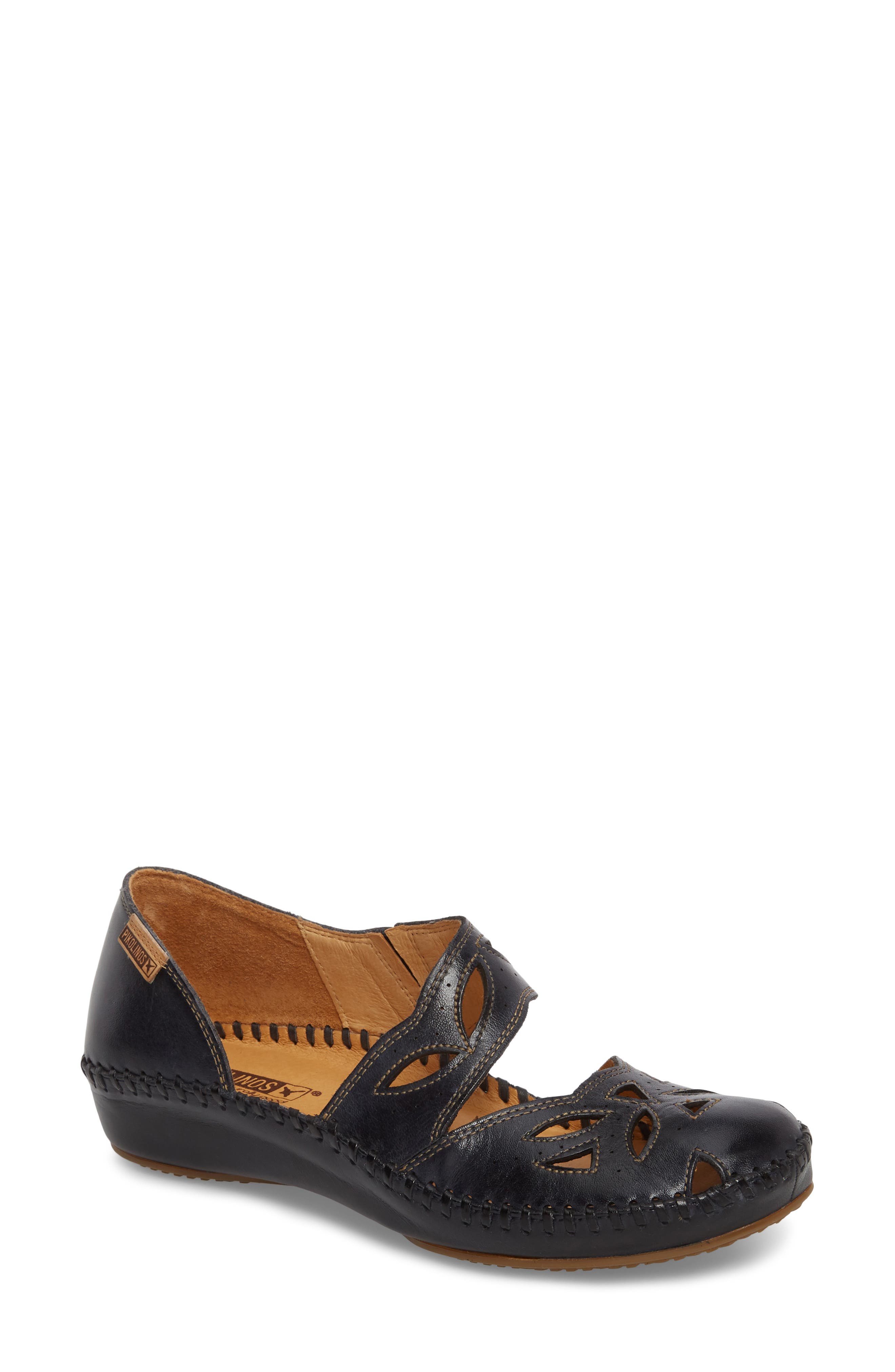 Puerto Vallarta Flat, Main, color, NAVY LEATHER
