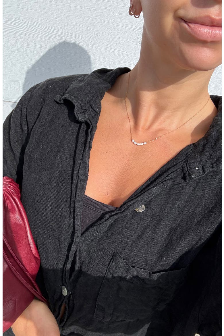 Landon Freshwater Pearl Necklace, Alternate, color, GOLD