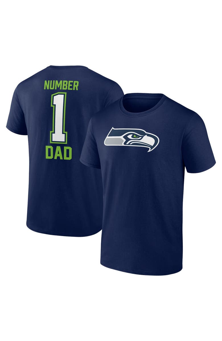 FANATICS Men's Fanatics Branded College Navy Seattle Seahawks Father's Day T-Shirt, Main, color, Navy