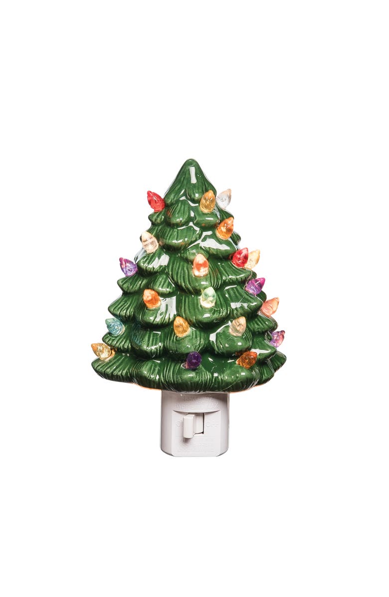 Gallerie II Festive Christmas Tree Plug-In Night Light, Main, color, Green