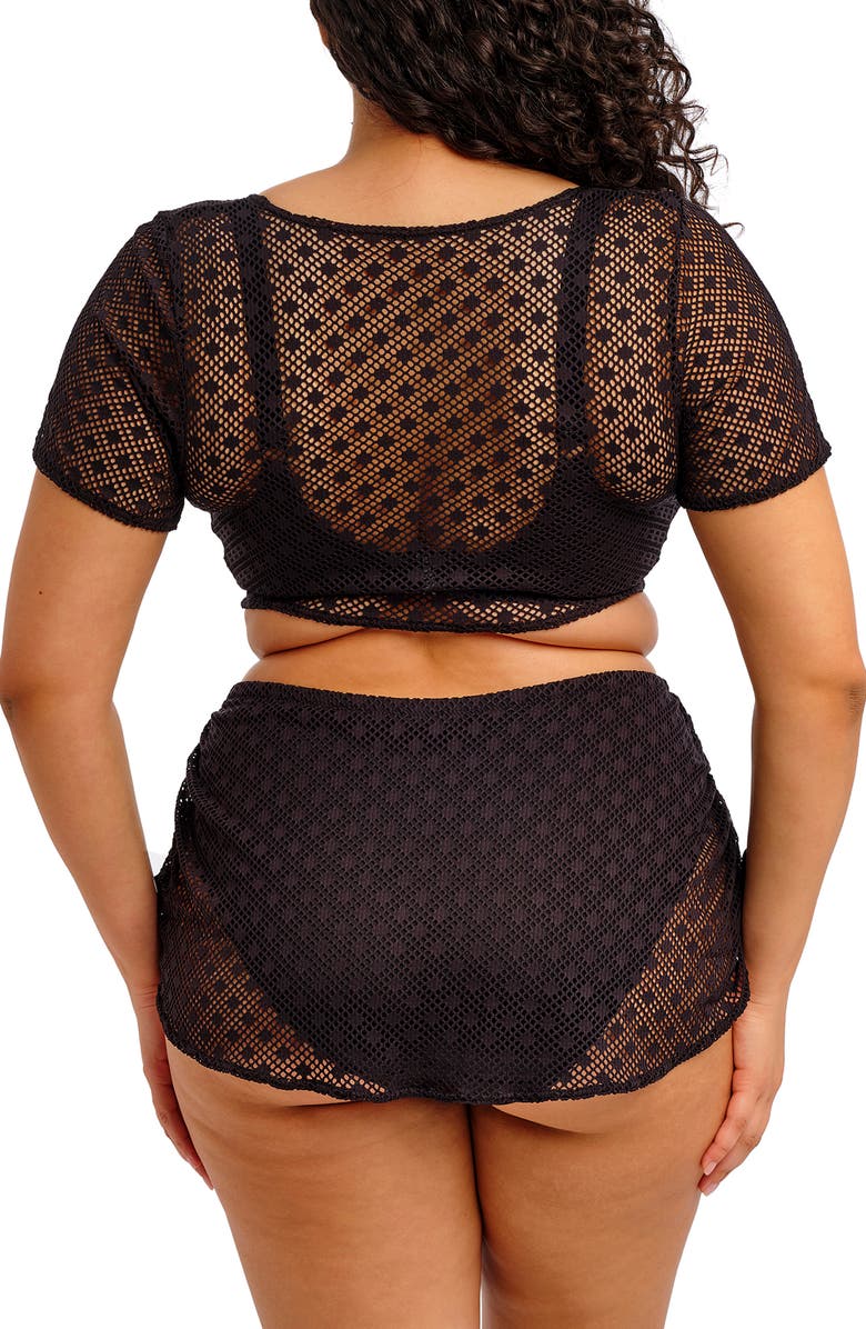 Elomi Bazarruto Tie Front Sheer Mesh Cover-Up Top, Alternate, color, 