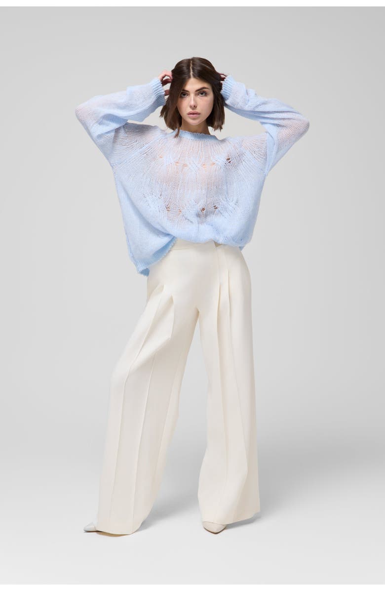 Le Fafo Cable-Knit Cashmere Sweater, Alternate, color, Light Blue