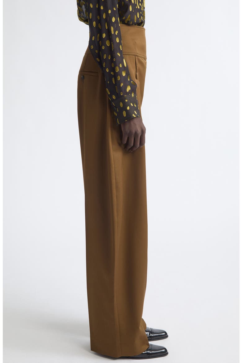 Pleated Barrel Leg Wool & Cashmere Pants, Alternate, color, SOY SEED