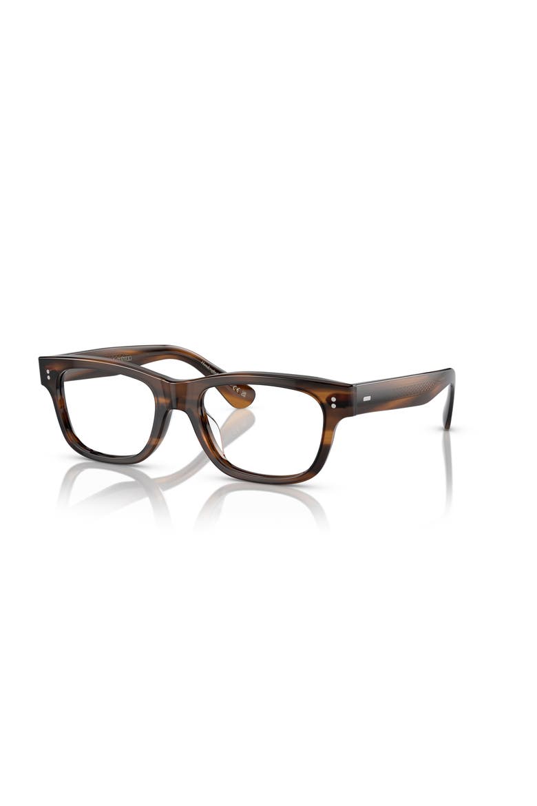 53mm Rectangle optical glasses, Main, color, Brown
