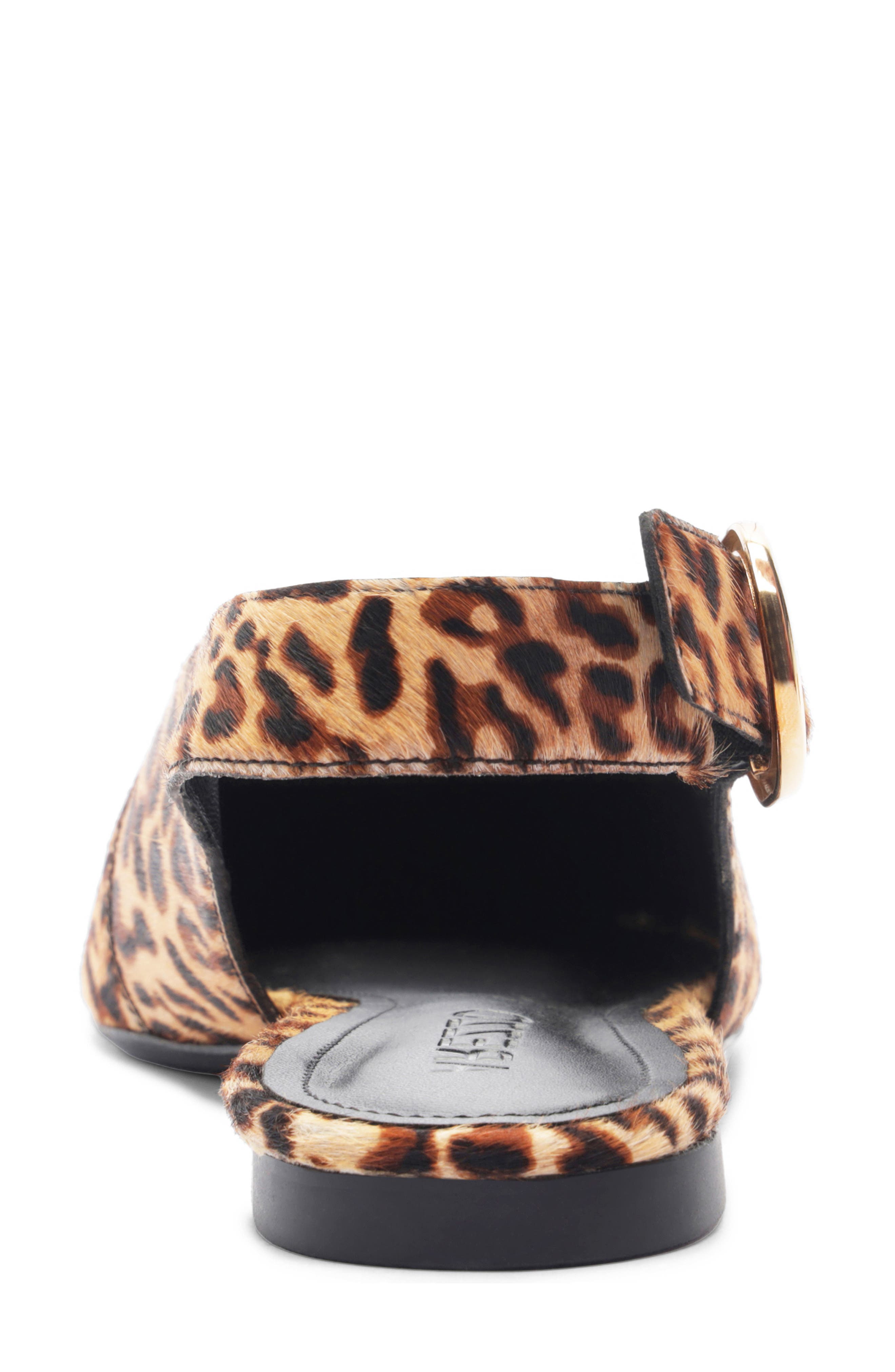 Atlas Pointed Toe Slingback Flat, Alternate, color, LEOPARD