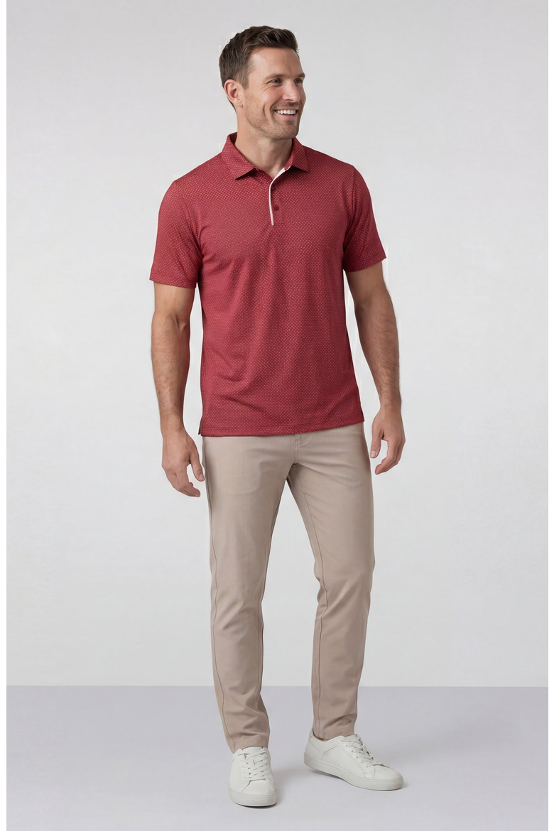 Clubhouse Performance Polo, Alternate, color, Red Brickline