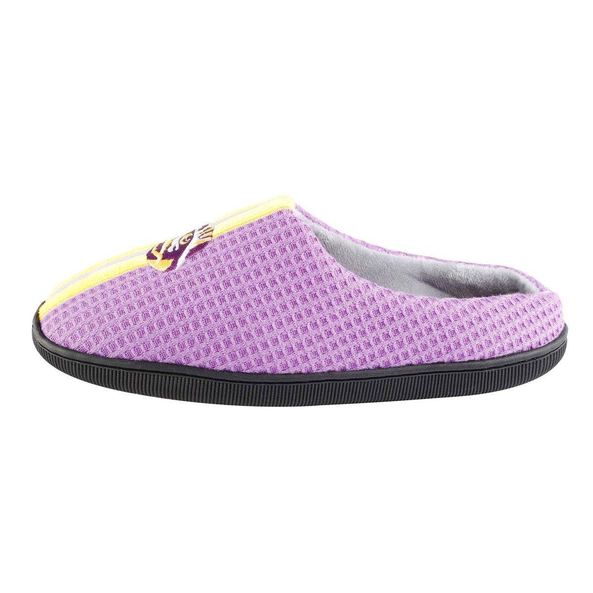 FOCO Men's FOCO Purple LSU Tigers Team Stripe Memory Foam Slide Slippers, Alternate, color, 