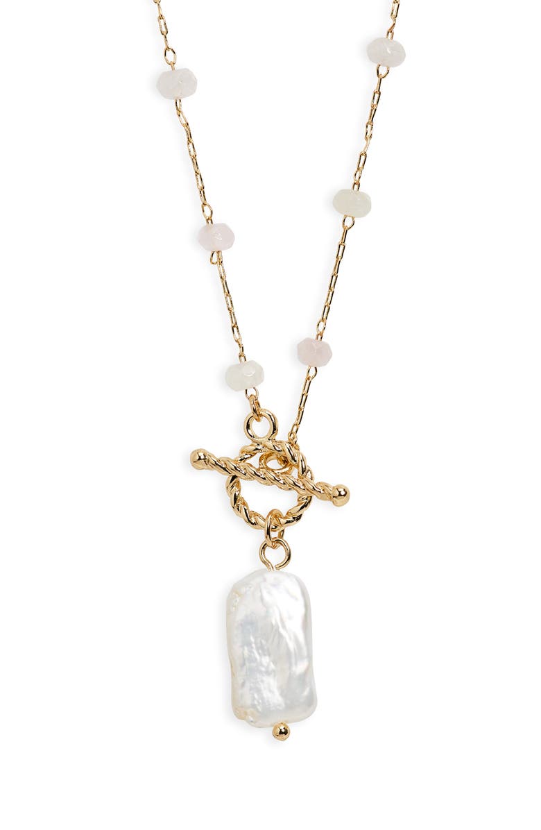 Nordstrom Beaded Freshwater Pearl Pendant Necklace, Main, color, 