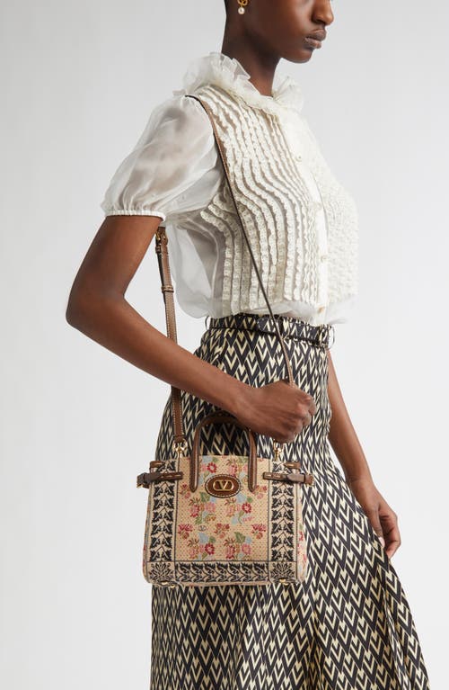 Valentino Garavani Small Antibes Jacquard Tote In Multi